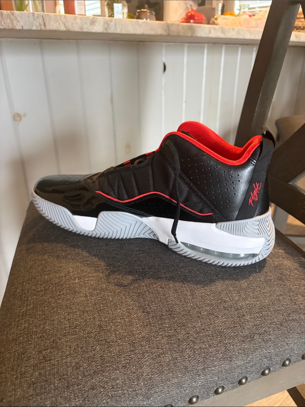 Men's Black and Red Basketball Sneakers
